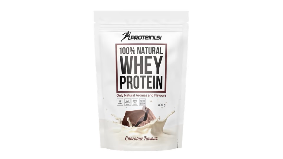 Whey protein with chocolate flavor 400g.